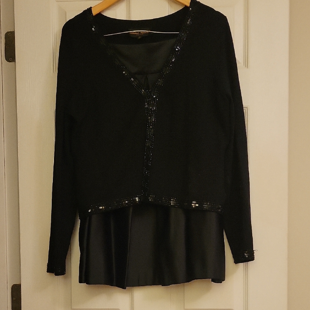 Donna Ricco Black Long Sleeve Dress